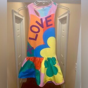 Stella McCartney Multicolor Love Heart Tank Dress Girls Size 10